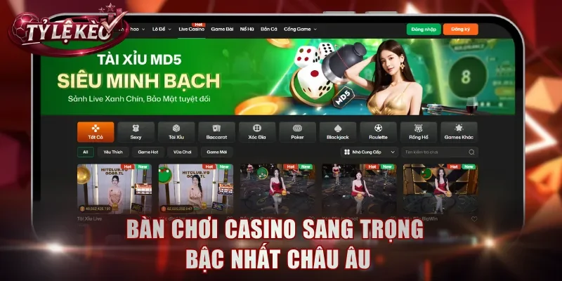 Bàn chơi casino sang trọng bậc nhất Châu Âu
