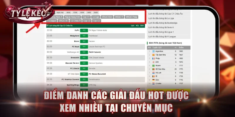 Điểm danh các giải đấu hot được xem nhiều tại chuyên mục
