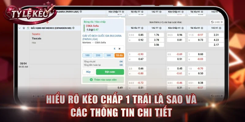 Hiểu rõ kèo chấp 1 trái là sao và các thông tin chi tiết