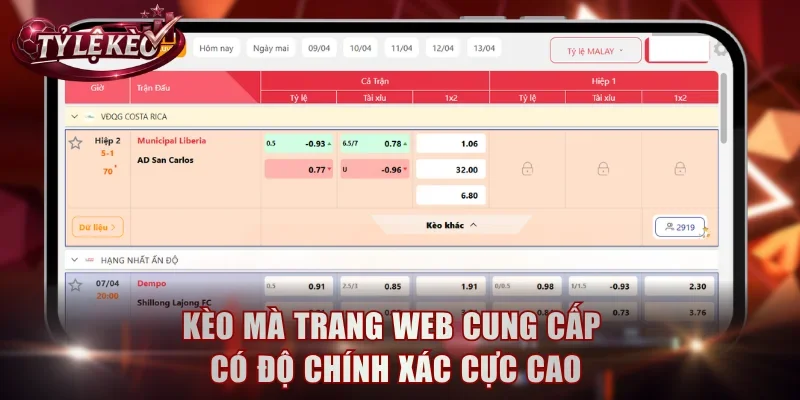 Kèo mà trang web cung cấp có độ chính xác cực cao