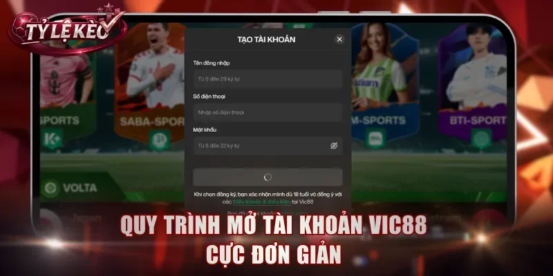 Quy trình mở tài khoản Vic88 cực đơn giản