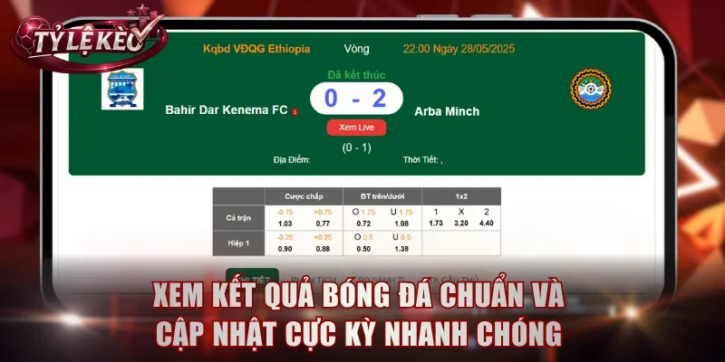 Xem kết quả bóng đá chuẩn và cập nhật cực kỳ nhanh chóng